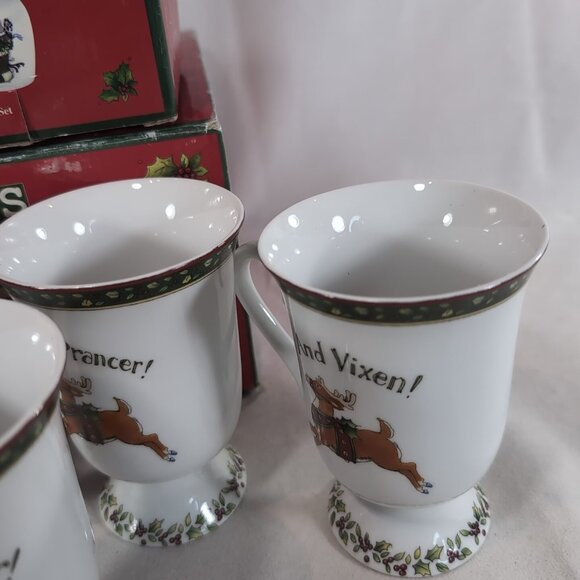 Portmeirion A Christmas Story 4 Pedestal Mugs Salt Pepper Shaker Set Winget - Picture 16 of 16